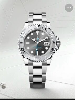 Rolex Yacht-Master Silver and Grey Steel Bracelet Watch